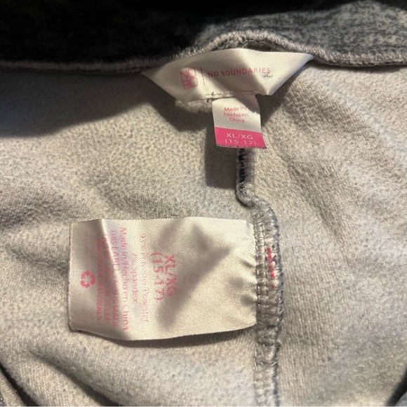 Gray Soft Velveteen Lounge Athleisure Sweat Pants, Size Xl / Juniors 15 - 17 - Picture 4 of 5